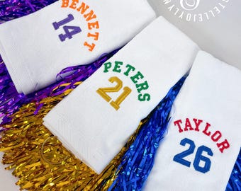 Rally Towel Custom Embroidered Player Name and Number / Sports Towel with Clip