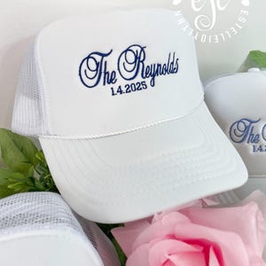 Custom Embroidered Wedding Hats Dance Floor Trucker Hats / Bride and Groom hats / Wedding Hats for Guests / Bridal Favors / Wedding Favors