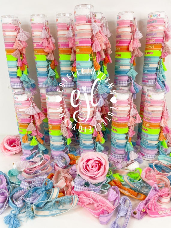 Custom Embroidered Friendship Bracelet: Personalized Tassel Bracelet