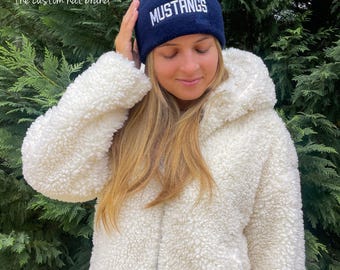 Winter Beanie Customized Knit Hat / Personalized Embroidered Team Name / Any lettering on our hats!!