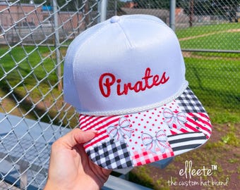 Custom Baseball or Softball School Spirit Embroidered Patchwork Trucker Hat