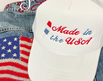 Trucker Hat Patriotic 4th of July Rocket Pop / Embroidered Trucker Hat / Popsicle Trucker Hat / USA Trucker Hat / Rocket Pop Popsicle