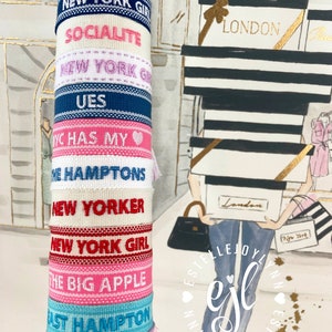 New York City Bracelet | NYC Embroider Bracelet / NYC Friendship Bracelet / Socialite / New York Girl / The Big Apple / Embroidered bracelet