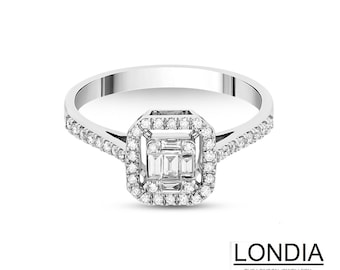 0.28 ct  Diamond Baguette Engagement Ring