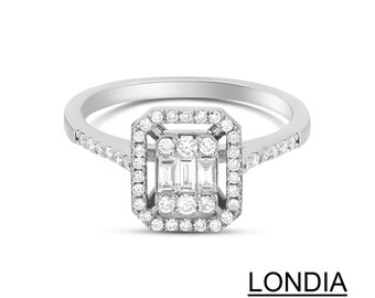 0.44 ct Diamond Baguette Engagement Ring