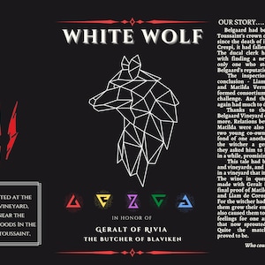 White Wolf Wine Bottle Label