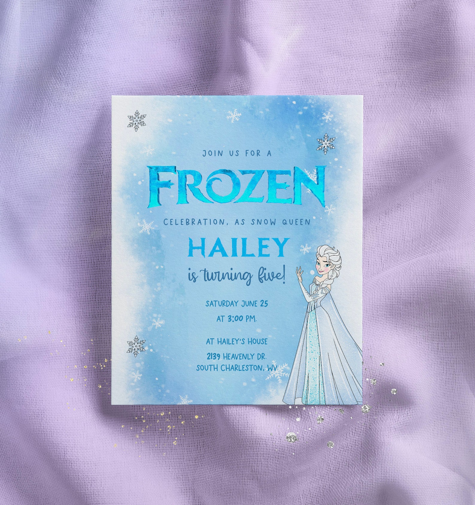Frozen Digital Invite / Digital Invitation / Frozen Birthday Etsy
