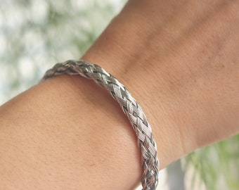Weave Cuff Vintage Bracelet, No Fade, Adjustable Twist Rope Bangle Bracelet, Silver and Gold