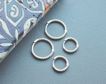 Hoop Earrings For Women, Silver Twist Huggies, Everyday Earrings, 11mm and 15mm, Excellent Gift For Her, Delivered In Branded Gift Packaging