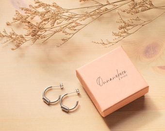 Titanium Steel C Hoop Earrings 16mm Nickel Free - Hypoallergenic