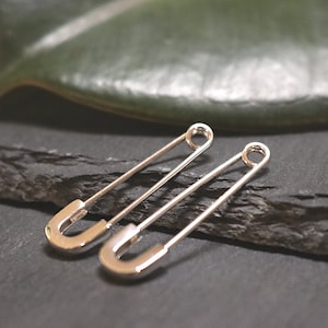 Pendientes de imperdible, plata de ley, joyería unisex, minimalistas
