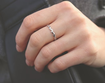 Adjustable Leaf Ring: Silver Plated Brass, Nature Inspired