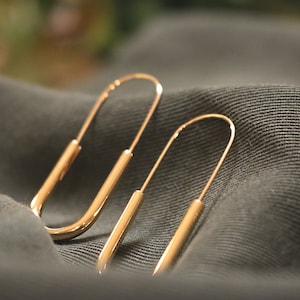 Hoop Earrings, Safety Pins Gold Plated 18k, Jewellery Woman, Surgical Steel