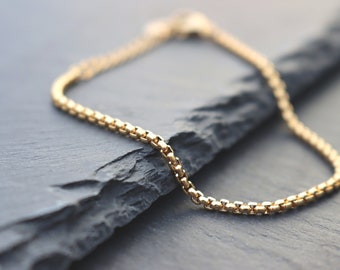 Classic Chain Bracelet, 18k Gold Plated Titanium Steel, Rope Bracelet For Women