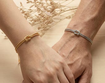 Matching Knot Bracelet for Couples - Adjustable Length - Anniversary Gift