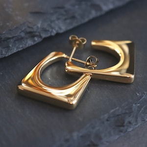 Gold Plated Earrings, Geometric Earrings, Minimalist Style, Jewelry Gift, Gift For Her