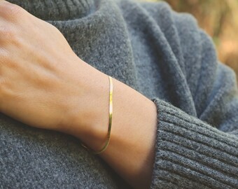 18k Gold Plated Sterling Silver Snake Chain Bracelet