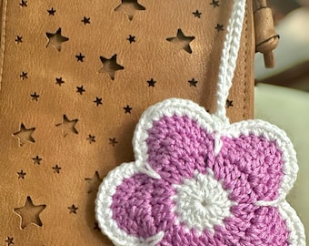 Crochet flower pouch, flower bag charm, airpod holder, airpod case, crochet pouch, bag accessories, small pouch, coin pouch, gifts for her