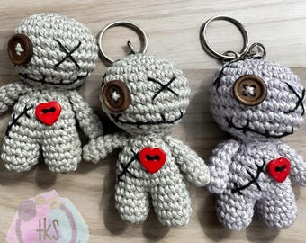Voodoo Doll Keychain, Back Pack Charms, Key Fob Accessories, Witchcraft Accessory, Spooky Gifts, Handmade Keychain, Bag Pendant, Key Ring
