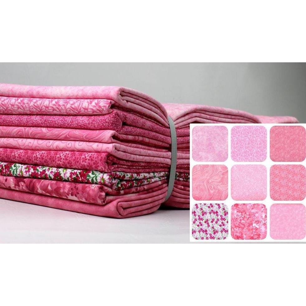 Pink Cotton Fat Quarter Bundle: Quilt Fabric Stash Builder (18" X 22 ...