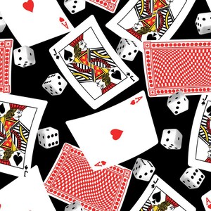 Jeux de hasard, Casino Black Fabric, Cartes, Dés, Jetons, Las Vegas