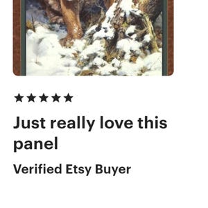 May include: A painting of a brown and tan cougar walking through a snowy forest. The cougar is looking to the left of the image. The forest is covered in snow and there are trees in the background.