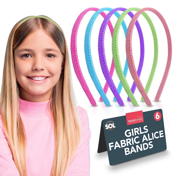 6pk fabric alice bands | durable hair headbands hairband girls kids women ladies