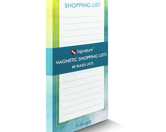 Magnetic shopping list pad notepad | 80 tear off pages fridge memo meal planner