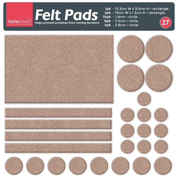 27 felt pads self adhesive sticky wood furniture floor chair legs protectors