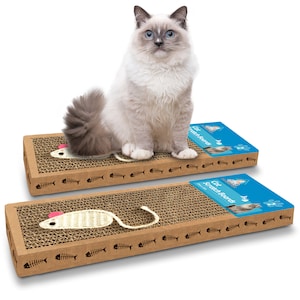 2pk cat scratcher pads | kitten scratching board mat | 100% recyclable play toy