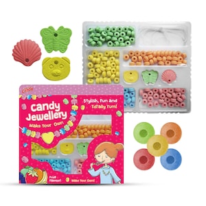 Candy jewellery 80g create your own kit necklace assorted coloured retro sweets