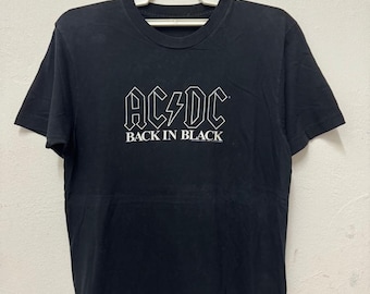 Vintage 00's ACDC Rock Band/ Logo Spell out Logo Tee / Band Tee / Men Women Rock Band Tee / Size M