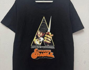 Camiseta de la película La naranja mecánica de Stanley Kubrick / Camiseta de película de ciencia ficción y crimen / Póster de Bill Gold / Talla M
