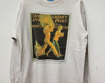 Vintage 90s The Saturday Evening Post Magazine Artwork American/ The Great Monopoly Mystery / The Curtis T shirt / T shirt / Size M