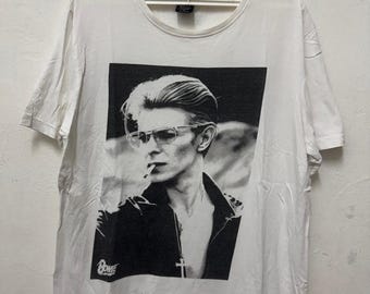 David Bowie Photographer Iconic Punk Rock T shirt / Iconic Music David Bowie T shirt / David Robert Jones English Punk Tee / Size L