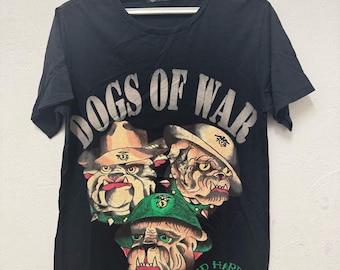 Ed Hardy ERMC Army 3 Dogs T shirt / Ed Hardy Bull Dogs / Bull Dogs T shirt / Black T shirt Men Women / Size S