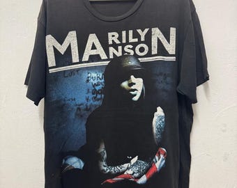 Vintage Y2K Marilyn Manson American Singer / Heavy Metal Rock Punk Band Tee / American Rock /Distressed Marilyn Manson Tee /  Size XL