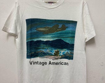 Vintage 90's America Vintage War World 2 Photo T shirt / Fruit of Loom T shirt / Smith Tailor Made T shirt / Men Women Tee / Medium Size Tee