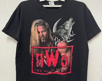Vintage Kevin Nash NWO 90's New World Order / Kevin Nash Wolf NWO Tee / WcW T shirt / Boxy Tee / Size L with Tag