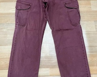 Japanase Maroon Cargo Pocket Straight Cut Brand Designer Men Women Waist 32