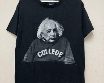 Vintage 90's Albert Einstein Theoretical Physicist Medium Black T