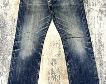 Jeansy Japanase Brand Denim Jeans, przetarcia, regularny krój, proste, męskie, damskie, talia 34