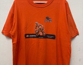 Vintage Repsol Lubricant Nicky Hayden T shirt / Moto GP T shirt / World Champion Lubricant T shirt / Photo Tee Nicky Hayden Tee / Size XL