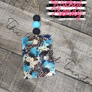 Car Air Freshener Leopard Print Cow Print Teal Country Western Scented Air Freshener Felt Cute Car Accessories Car Charm Mother&#39;s Day Gift