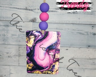 Car Air Freshener Purple Pink Gold Marble Print Agate Scented Air Freshener Felt Cute Car Accessories Car Charm Mother's Day Gift