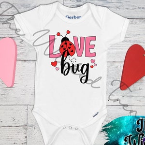 Love Bug Baby Onesie© Gerber Shirt Valentine&#39;s Day New Baby Gift Baby Girl Valentine&#39;s Day Outfit First Valentines Day Love Bug Ladybug