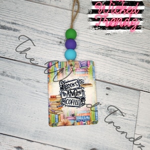 Car Air Freshener Books And Coffee Book Lover Library Booktok Coffee Lover Scented Air Freshener Felt Cute Car Accessories Car Charm