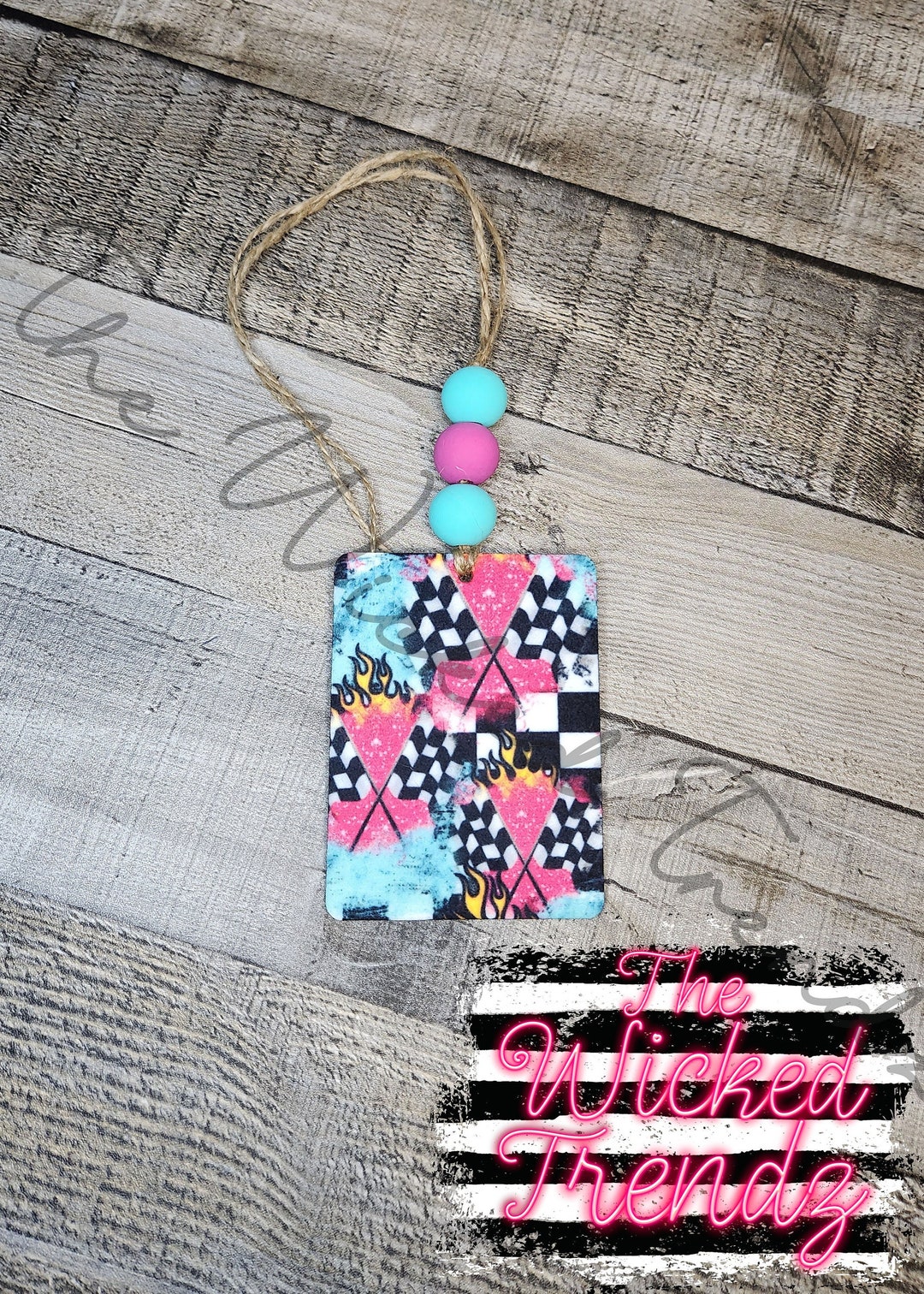 Felt Racing Flag Car Air Freshener Racing Race Car Checkered Flag Dirt Track Racing Race ...
