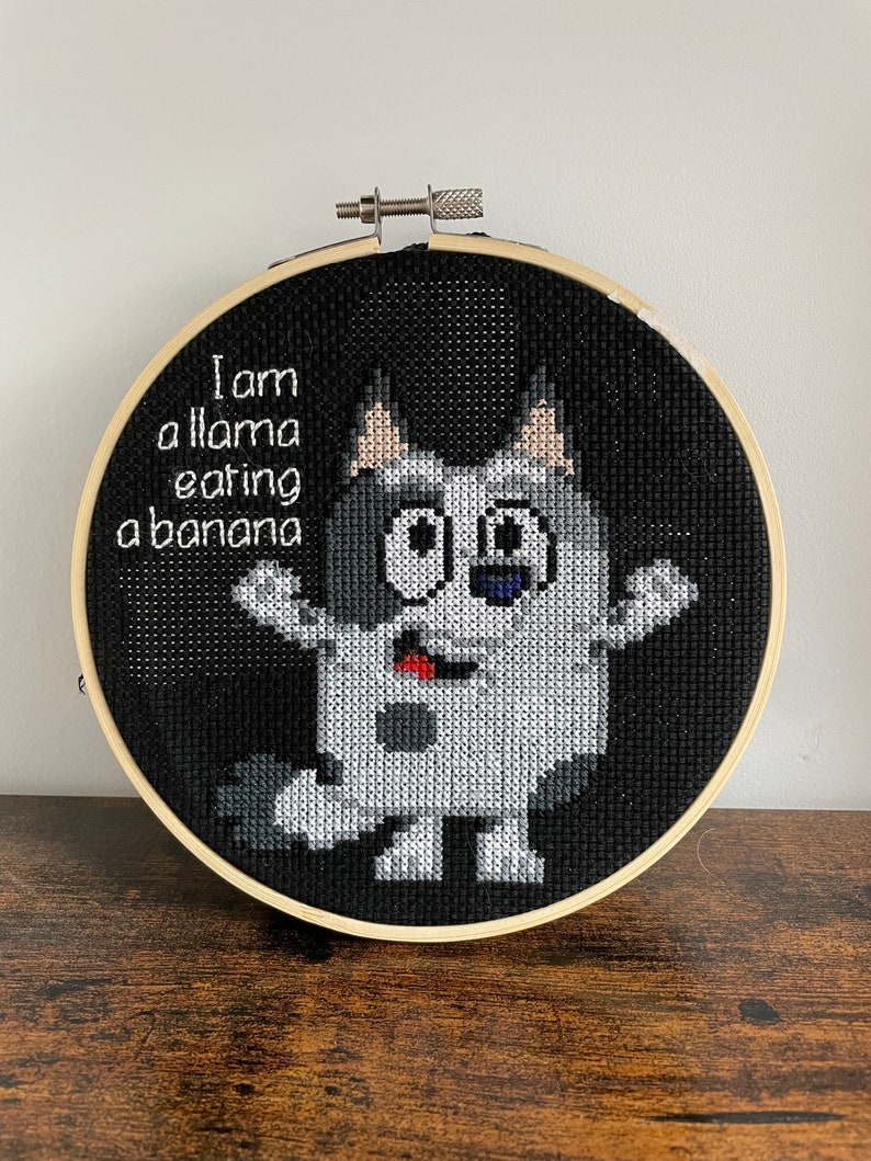 Bluey Muffin Cross Stitch Pattern i Am a Llama Etsy