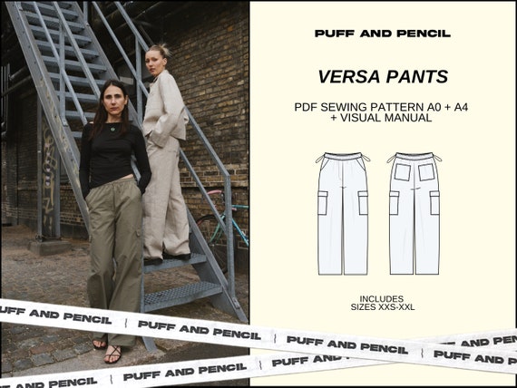 Versa Pants // Digital PDF // Sewing Pattern // DIY Pants // Size